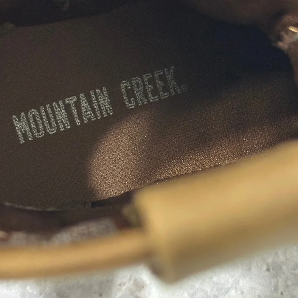 Mountain Creek Terrain Kids Size 8M Brown Camo Western Boots Side Zip Casual